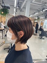 グランデュール 東静岡池田店(GRANDEUR)&nbsp;東静岡ショートボブくびれショートイルミナカラー顔周りレイヤー
