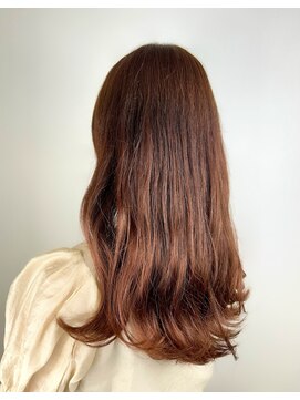 ヘアデザイン アンジェロカフェ(Hair Design Angelo cafe) オレンジブラウン/セミロングスタイル/20代30代40代