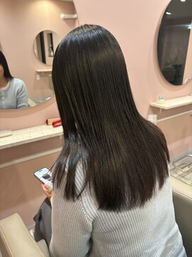 キーチェ 梅田中崎町(keych) 毛流れレイヤーカット/ミディアム/髪質改善/縮毛矯正