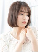 八潮/髪質改善/グレーブラウン×艶感♪タンバルモリボブm