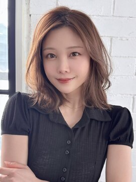 アグヘアー マーク 酒田下安店(Agu hair marc) 《Agu hair》ゆるミディレイヤー×numberA.アクアバームセラム