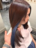 エクファ ヘア リゾート 大津 瀬田店(ex-fa hair resort)&nbsp;ミルクティーブロンド/ダークブルー/デジタルパーマ/大津/瀬田