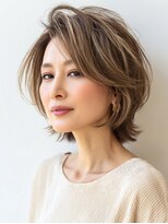 Heart's美人設計と白髪ぼかし専門店 青山表参道店 脱白髪染め/ショートヘア【ハーツ】&nbsp;白髪ぼかし脱白髪染め似合わせショートボブ40代50代60代