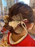 <wave小豆餅店>卒業式成人式振袖着物着付け展示会ヘアセット