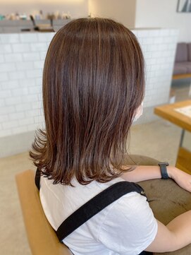 オートル 綱島店(AUTRE by FUGA hair) マロンベージュ/切りっぱなしミディアムヘア/ハイライト20代30代