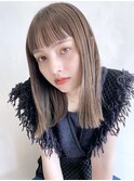 ストレートロブスタイル_外ハネボブセクションカラー_28506