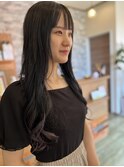 ラベンダーで魅せるグラデーションロング