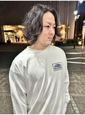 20代30代メンズスパイラルパーマワイルドオシャレ感アッシュ