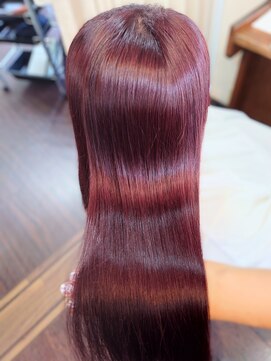 ヘアーサロン ノルテ(Hair Salon NORTE) 濃いめローズピンクでちょい派手