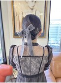 ベロアリボンのタイトアレンジ .*。