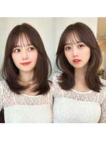 アフロートリノ(AFLOAT Leino) 大人ミディアムレイヤー　顔周りレイヤー薄めのパッツン小顔ヘア