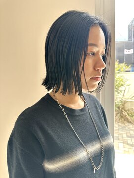 リノア 鵠沼海岸(LINOA) デザインカラー/レイヤーカット/ウェットヘア/オリーブベージュ