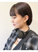 ブリーチなしチェリーブラウン髪質改善イルミナカラー前髪/新宿