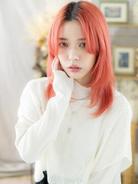 カバーヘア ブリス 志木南口駅前店(COVER HAIR bliss) アプリコットオレンジ小顔姫カットレイヤーウルフc6志木10代20代