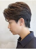 横浜西口メンズセンターパート七三分けパートニュアンスパーマ
