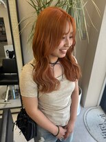 プリュム(plumu.)&nbsp;orange color /ダブルカラー/夏カラー/波巻きstyle