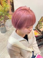 マイ ヘア デザイン 岡崎(MY hair design)&nbsp;ブリーチダブルカラー＊ピンク＊ショートボブ＊10代20代