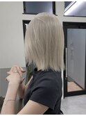 ホワイトブロンド/10代20代外ハネボブホワイトベージュ