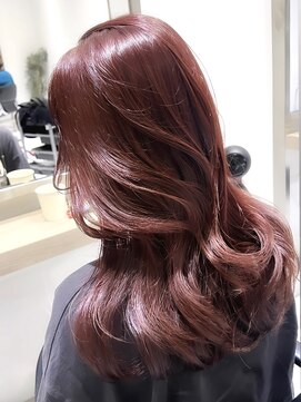 ヨロ 小岩(YOLO) ブリーチなしWカラー透明感カラーカシスピンクレイヤーカット