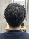 メンズ/アップバング/ツーブロックマッシュ/束感ショート波巻き