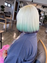 ニュート(Neut )&nbsp;ホワイトカラー/エンドカラーミントグリーン/裾カラーパープル/