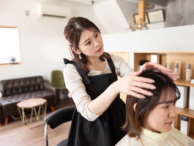 お仕上げまでマンツーマン施術。髪のお悩みご相談ください☆