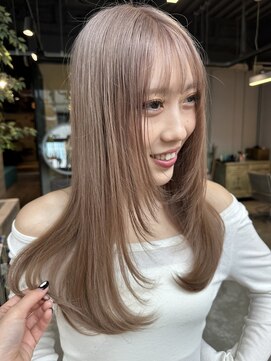 セプト 天神大名(SEPT.) ピンクベージュ　ニュアンスカラー　ダブルカラー　顔周りカット