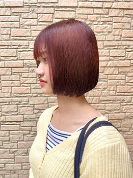 エイト 金沢店(EIGHT kanazawa) ぱっつんボブレッドカラー