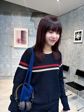 ケイシー(casey) ダメージレスストレート×深めボルドー