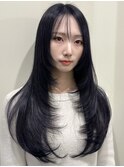 韓国風/レイヤー/小顔/前髪カット/髪質改善/グレージュ/透明感