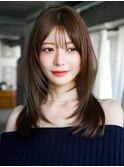 ☆レイヤーカット毛先ワンカールくせ毛風カール薄めバングデジパ