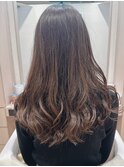 美髪ウェーブゆるふわロング似合わせイメチェン短め前髪40代