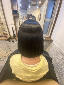 縮毛矯正×髪質改善トリートメント×酸性ストレート×ミニボブ