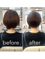 ヘアサロン ドットプラス 町田店(dot. plus)&nbsp;【中西里美】ピンクベージュ/襟足キレイショート／町田