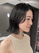 サンド 銀座(sand)&nbsp;【切りっぱなしボブ】前髪なしで大人っぽい外ハネボブ
