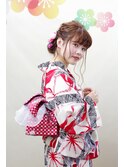 【浴衣レンタル】華やかな編み込みフルアップシニヨン♪