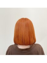 リノショアーズ 日本大通り店(RINOSHORES)&nbsp;ぷつっとオレンジボブハイトーンブリーチぱっつんボブmaaya