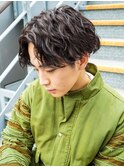 波巻きスパイラルパーマセンターパート波巻きパーマツーブロック