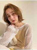 外ハネボブ×ペールベージュ