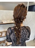 ロングヘア編み下ろし