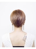 オレンジベージュ#ダブルカラー#マッシュショート＃ケアブリーチ