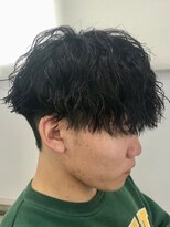 フゥ 宇都宮(FeU) 栃木緩め波巻きパーマシャドウパーマメンズマッシュウルフカット