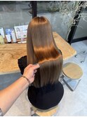 美髪シアーカラー髪質改善レイヤーカット切りっぱなしボブ