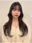ヨシンモリ韓国風くびれヘア顔周りレイヤーロングレイヤー