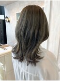 福山人気20代30代40代カーキグレージュ秋カラーダメージレス艶髪