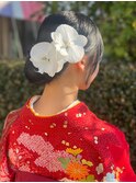 タイトシニヨン×生花　成人式ヘア