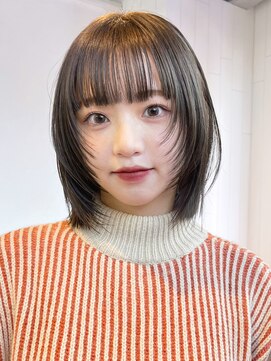 アルバム 池袋(ALBUM) フェイスレイヤー_チェリーブラウンフェミニンロング_ba427421