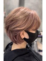 クラッチバイシオンアグリゲイト(CLUTCH by Zi-on aggregate)&nbsp;ホワイトピンク×メンズライクショート/ミルクティーピンク