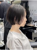 30代40代50代/丸みショート/クビレ/前髪あり/ブラウン/表参道