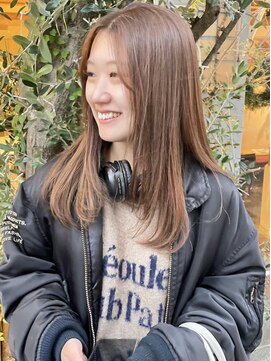 ラミエバイメルト 下北沢(lamie by melt) 顔まわりレイヤー艶感暖色ミルクティーベージュニュアンスカラー